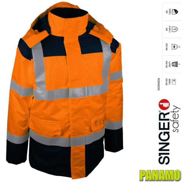 Multinorm Warnschutzparka, orange, PANAMO, SINGER Safety