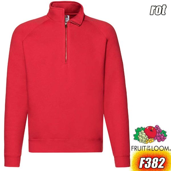 Premium Zip Neck Sweatshirt, Fruit of the Loom - F382