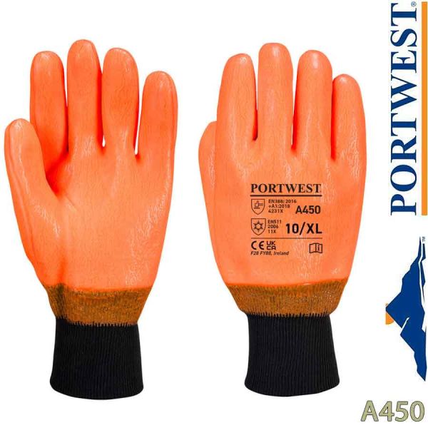 Wetterfester HI-VIS Handschuh, orange, A450, PORTWEST