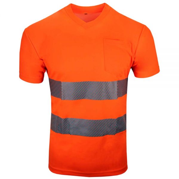 V-Neck Warn Shirt - Leuchtorange 