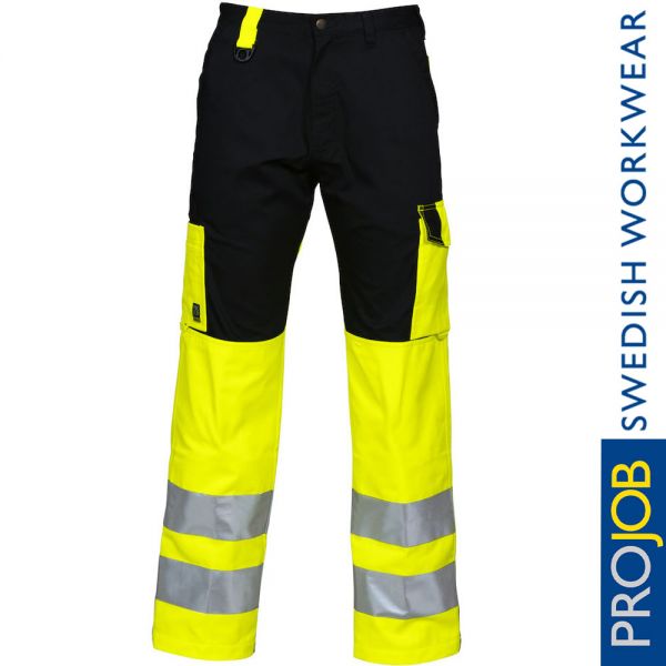 Arbeitshose, HI-VIS, KLASSE2, gerader Schnitt, PRO JOB, 6501