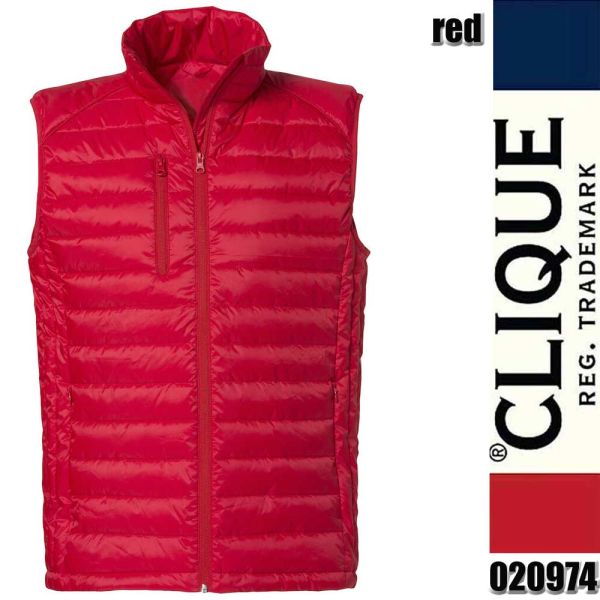 Hudson Vest, gesteppte Weste mit Stehkragen, Clique - 020974, rot