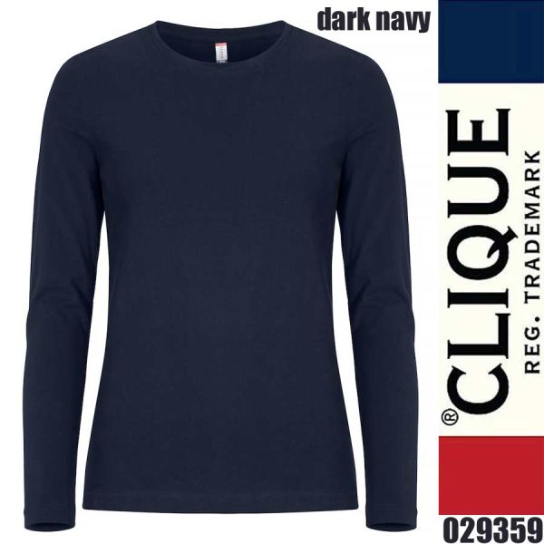 Premium Fashion-T LS Lady, T-Shirt Langarm Damen, Clique - 029359, dark navy