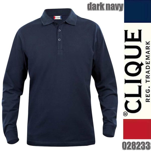 Basic Polo L/S Junior, Langarm Polo Kinder, Clique - 028233, dark navy