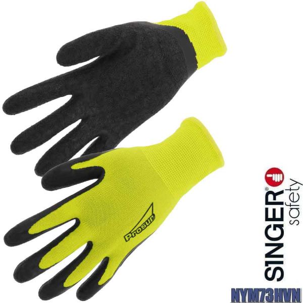 Schutzhandschuh, HI-VIS, Latex, nahtlos, NYM73HVN, SINGER Safety