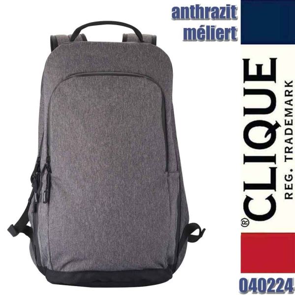 City Backpack, City Trip Rucksack, Anthrazitmel, Clique - 040224