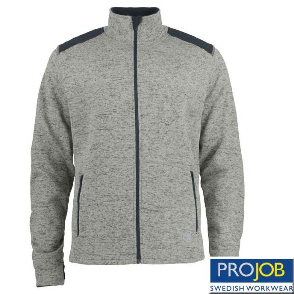 FLEECE JACKE IN MELANGE OPTIK, 3318, PRO JOB-grau