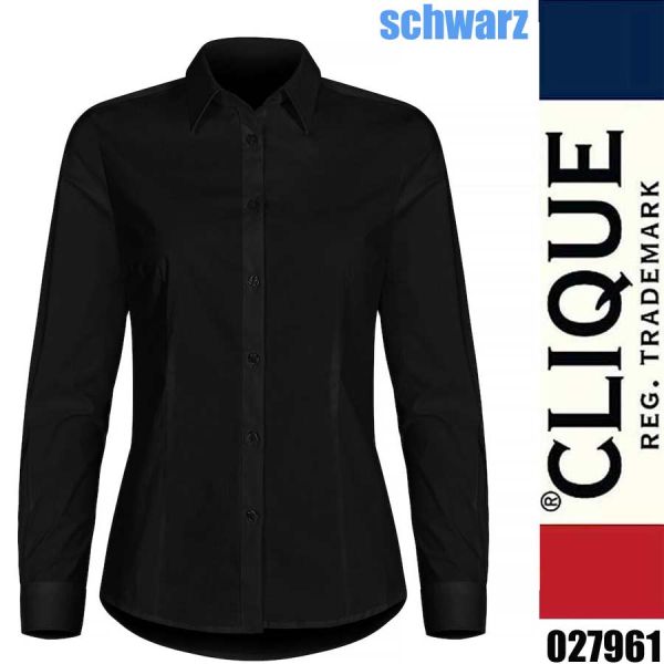 Stretch Shirt LS Lady, Hemd Damen, Clique - 027961, schwarz