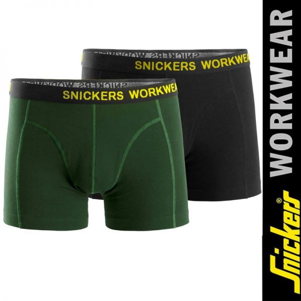 2-er Pack Stretch Boxershorts - SNICKERS Workwear - 9436-black-forest green
