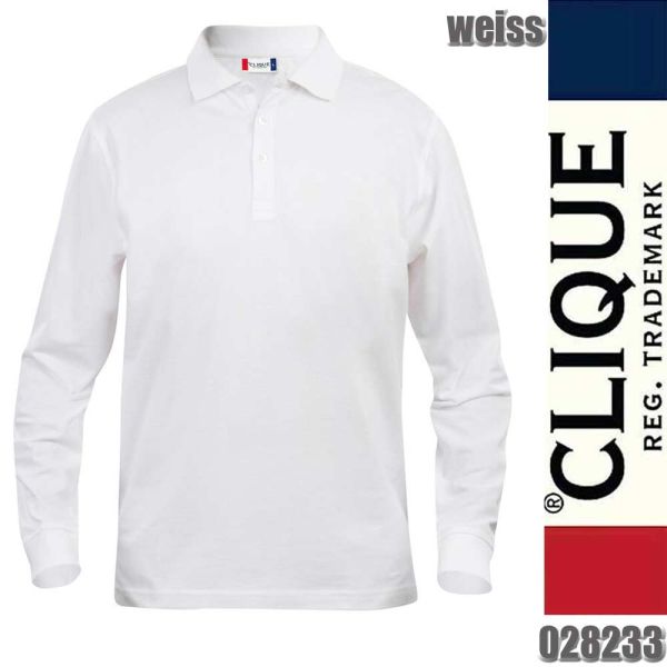 Basic Polo L/S Junior, Langarm Polo Kinder, Clique - 028233, weiss