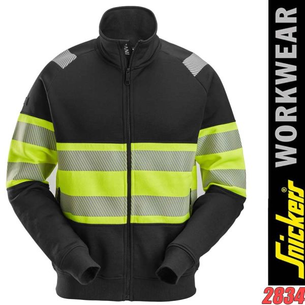 2834 High-Vis-Jacke mit durchgehendem Reißverschluss, Warnschutzklasse 1