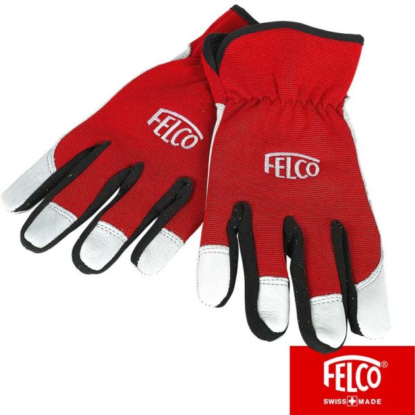 Lederhandschuh FELCO - rot-weiss Rindsleder