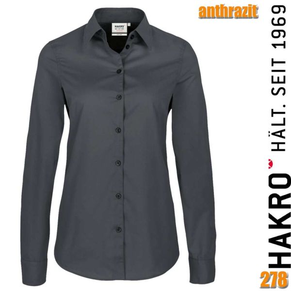 NO. 121 Hakro Damen-Bluse Mikralinar, anthrazit