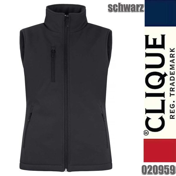 Padded Softshell Weste, Gilet Lady, Clique - 020959, schwarz