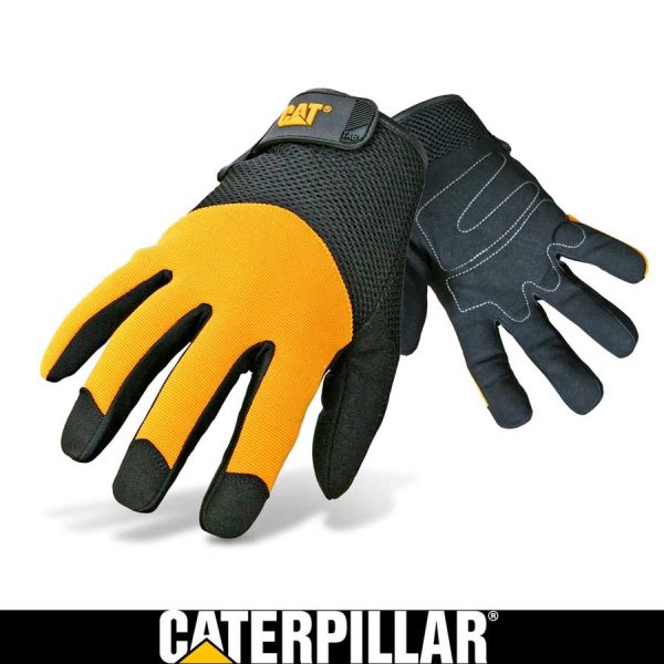 Arbeitshandschuh, CATERPILLAR, gelb, schwarz,