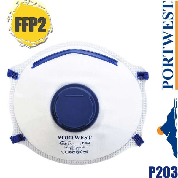 FFP2, Feinstaubmaske mit Ventil, (10-er Pack) P203, PORTWEST