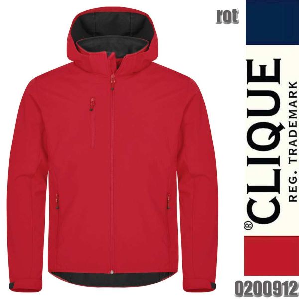 Classic Softshell Hoody Kapuzenjacke, Clique - 0200912, rot