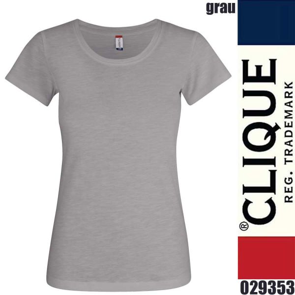 Slub-T Ladies T-Shirt Damen Rundhals, Clique - 029353, grau