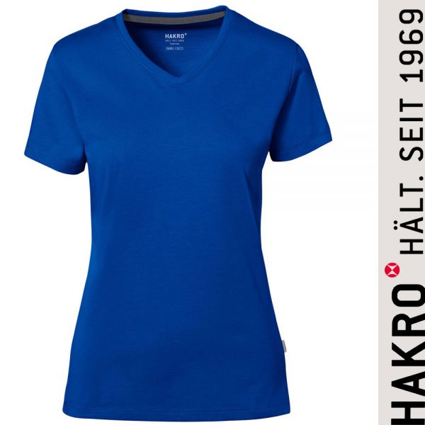NO. 169 Hakro Damen V-Shirt Cotton Tec-royalblau