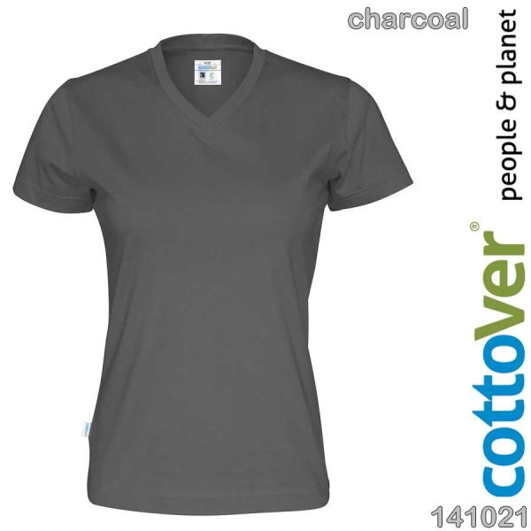 V-Neck, T-Shirt, Damen, cottoVer, 141021