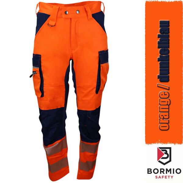 Handwerker HI-VIS Arbeitshose - Bormio Etzel - orange-dunkelblau