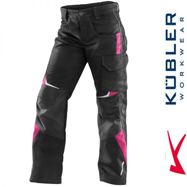 KIDZ Kinderhose - Pulsschlag- Kübler Workwear - schwarz-pink