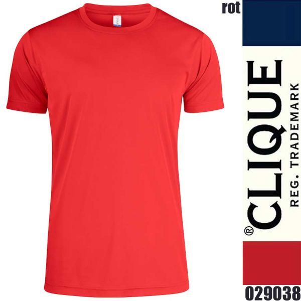Basic Active-T Shirt, Rundhals, Clique - 029038, rot