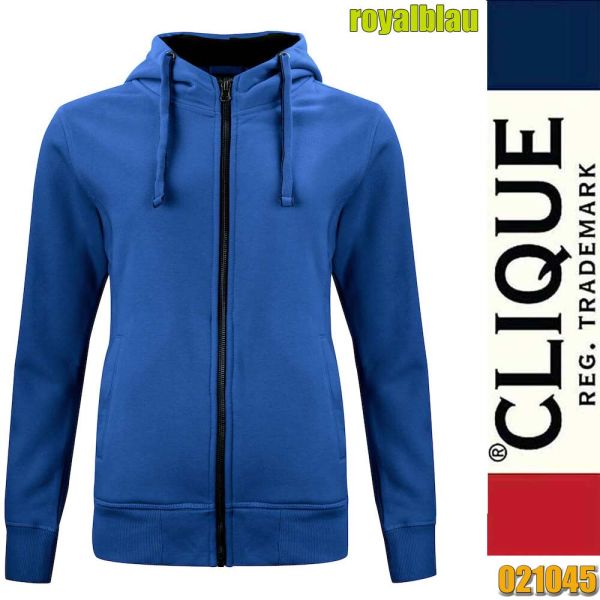 Classic Hoody Full Zip Ladies - Clique - 021045, royalblau