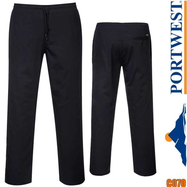 Kochhose mit Kordelzug, C070, PORTWEST Workwear, schwarz