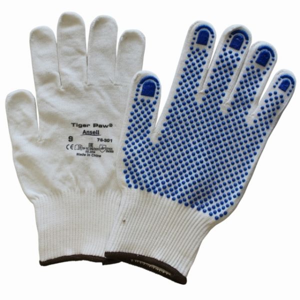 Ansell Tiger Paw, Polyester/Baumwollhandschuh gestrickt mit PVC-genoppter Innenhand