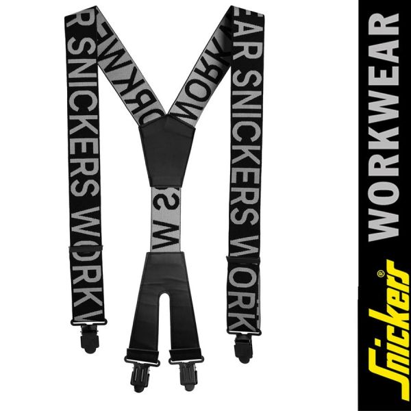 9064 LOGO Hosenträger - SNICKERS WORKWEAR-black-steel grey