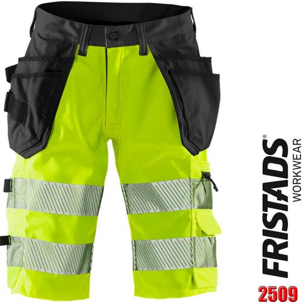 HIGH VIS Stretch-Shorts Kl.1 2509 PLU, FRISTADS, 131153, gelb, schwarz