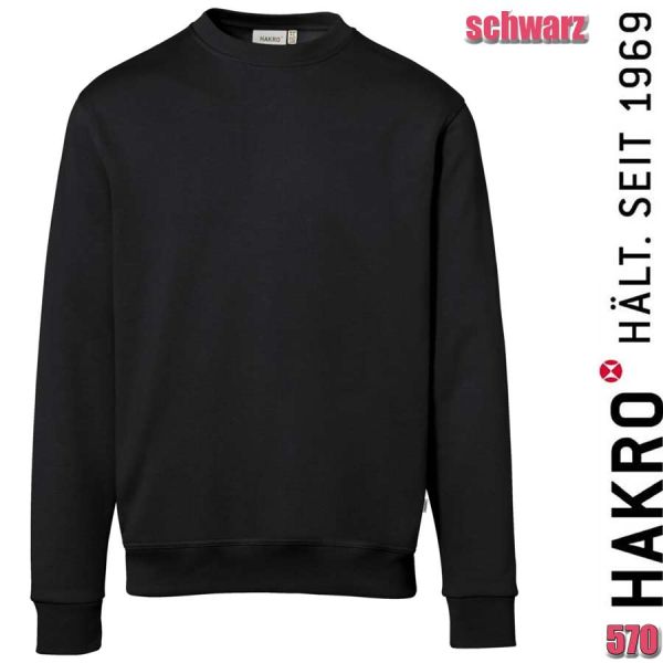 NO. 570 Hakro Sweatshirt Bio-Baumwolle GOTS, schwarz