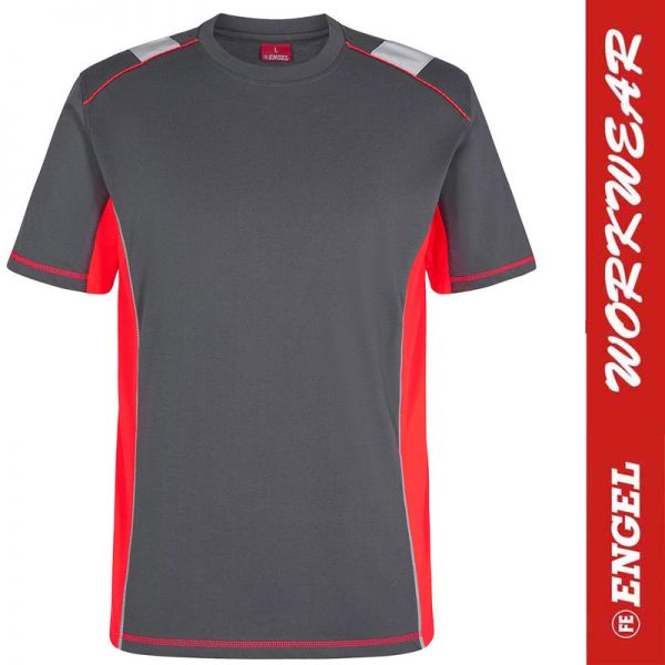 CARGO T-Shirt von ENGEL Workwear - 9870-258-grey-red