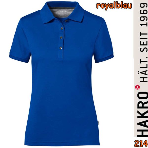 NO. 214 Hakro Damen Poloshirt Cotton Tec, royalblau