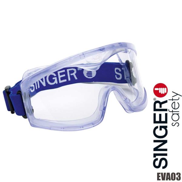 Vollsichtschutzbrille, gebogene Form, Singer Safety, EVA03