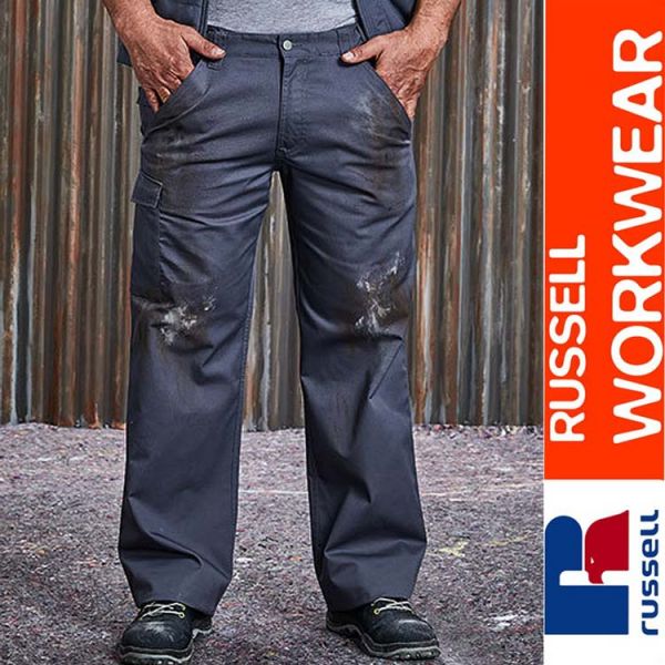 Workwear Polycotton Twill Trousers, Russel - Z001