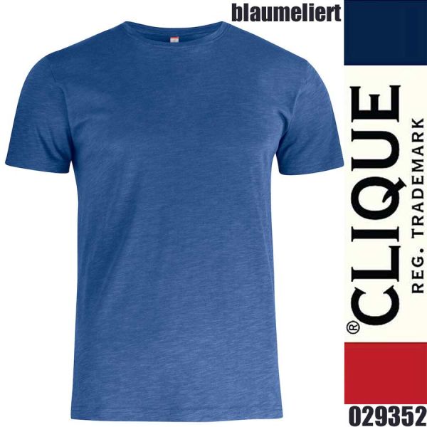 Slub-T Shirt, Clique Herren, - 029352, blaumeliert
