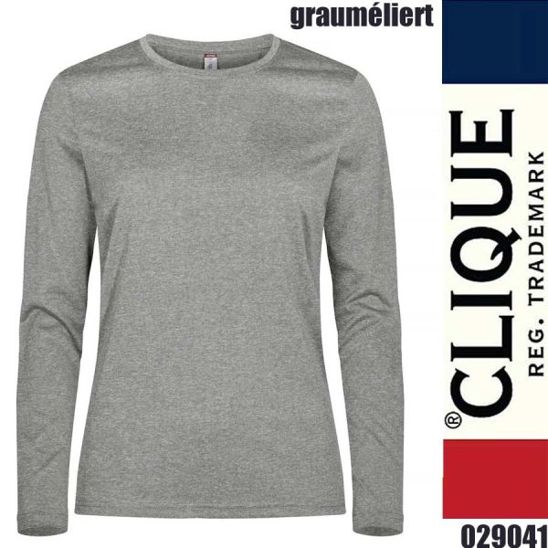 Basic Active-T LS Lady, T-Shirt Langarm Damen, Clique - 029041, graumeliert