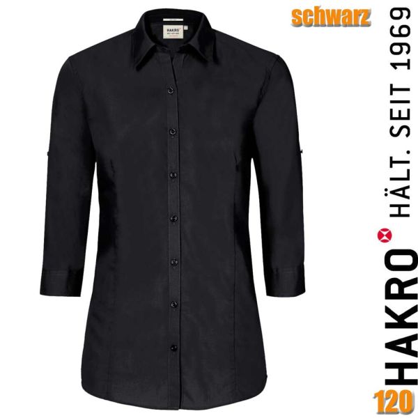 NO. 120 Hakro 3/4-Arm-Vario Bluse Mikralinar, schwarz