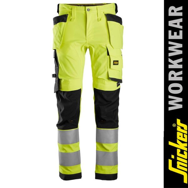 AllroundWork, High-Vis Stretch Trousers Holster Pockets Class 2 - 6243