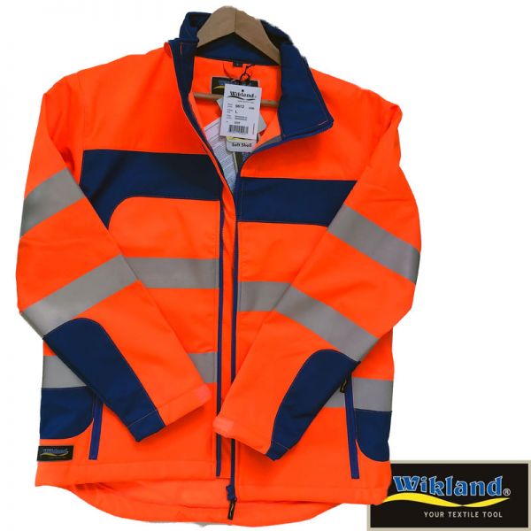 Warnschutz Softshelljacke WIKLAND - orange - blau - 9612-SALE